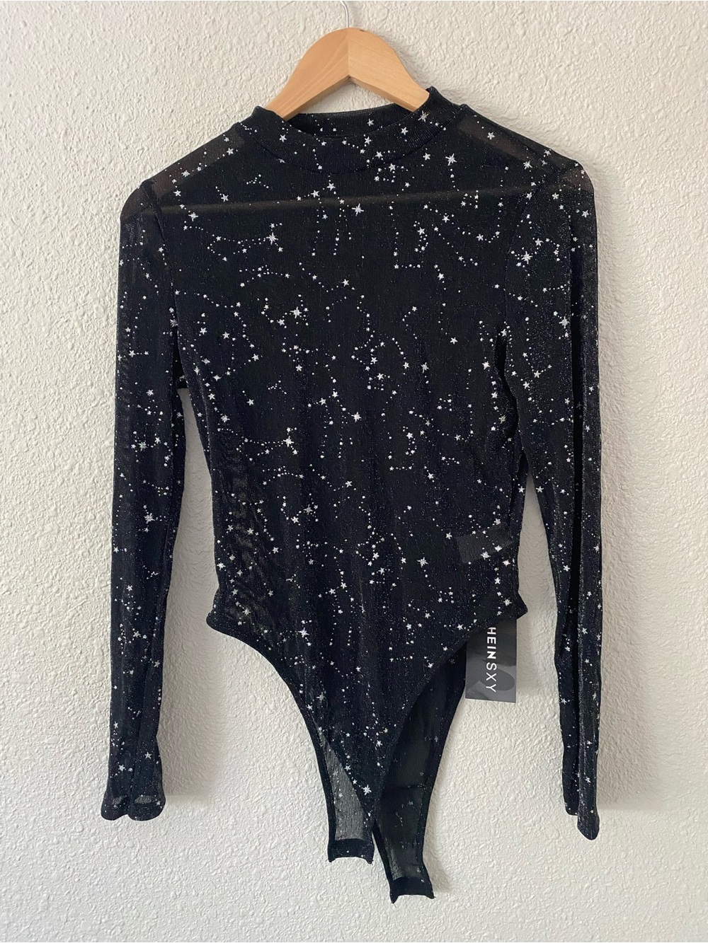 SHEIN Black Sparkle Long Sleeve Bodysuit - Picture 2 of 6
